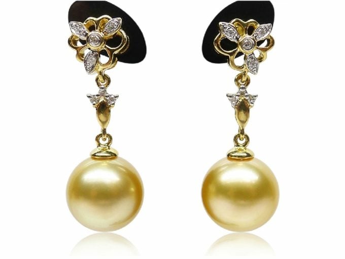 South Sea Pearl and Diamond Lilyana Earrings