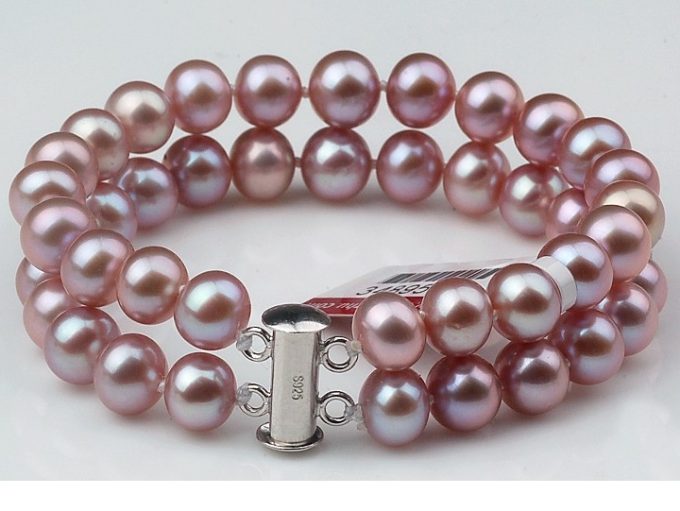 6-10 mm Lavender Double Strand Pearl Bracelet