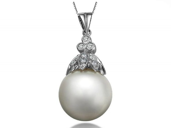 Franklin Akoya Pearl and Diamond Pendant