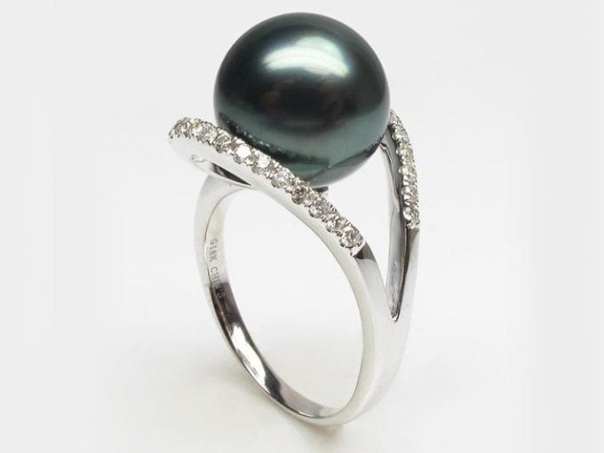 Salvatore Tahitian Pearl and Diamond Ring