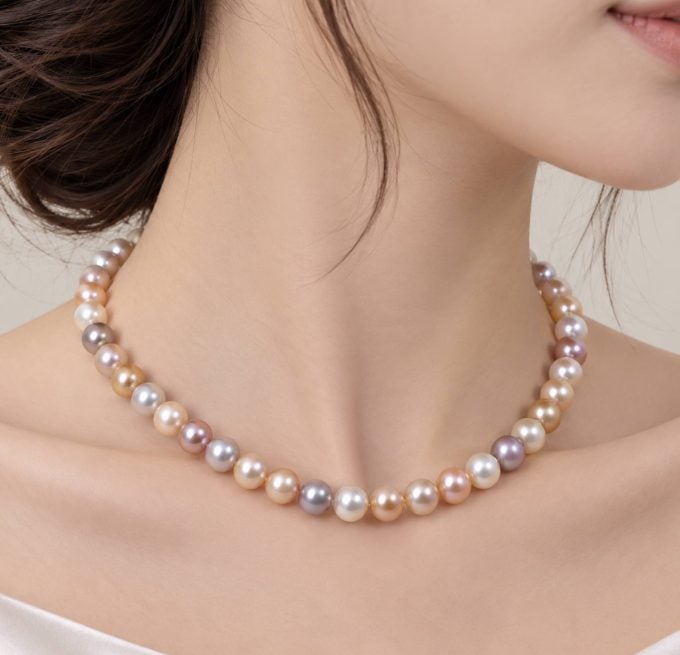 Collection Quality 8-9 mm Multicolor Pearl Necklace