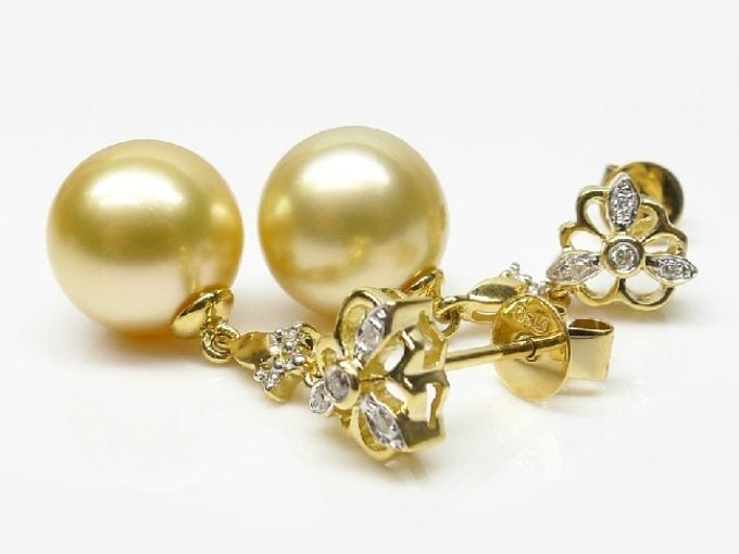 South Sea Pearl and Diamond Lilyana Earrings