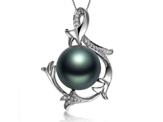 Benjamin Tahitian Pearl and Diamond Pendant