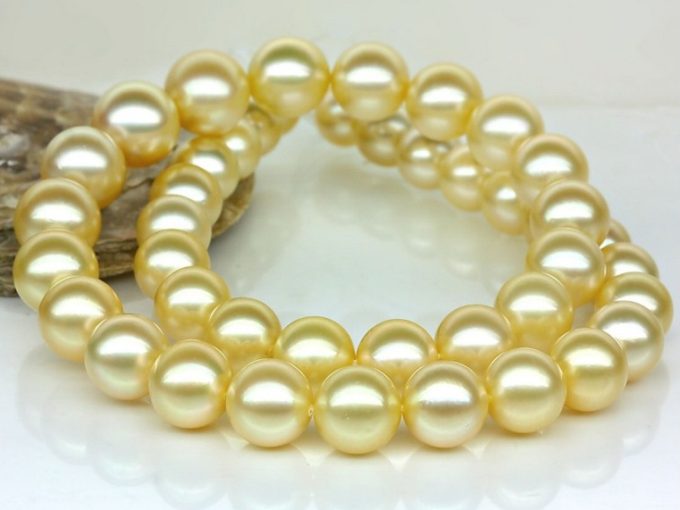 8-10.5 mm Golden South Sea Pearl Necklace AAA