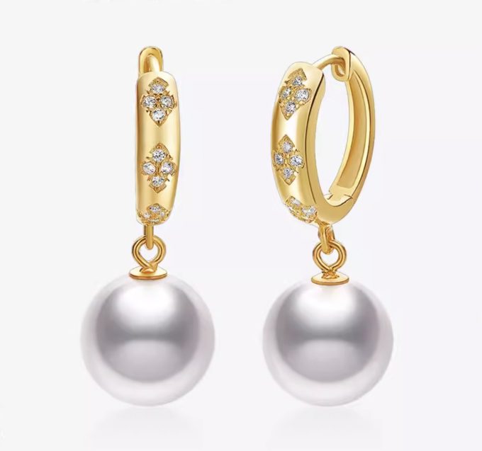 South Sea Pearl and Diamond Winona Earrings