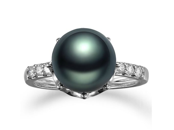 Marylin Tahitian Pearl and Diamond Ring