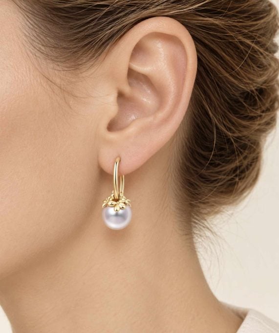 14K/18K Gold South Sea Pearl Violet Earrings