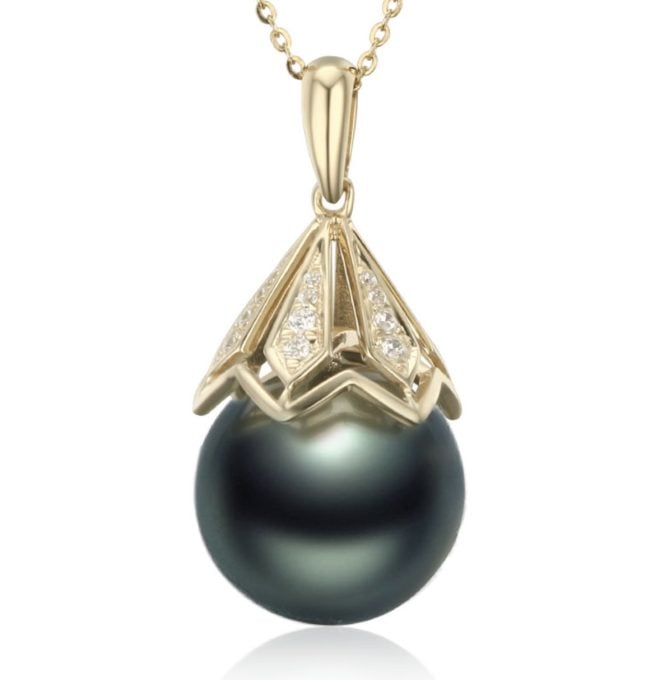Jonathan Tahitian Pearl and Diamond Pendant