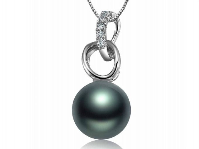 Zita Tahitian Pearl and Diamond Pendant
