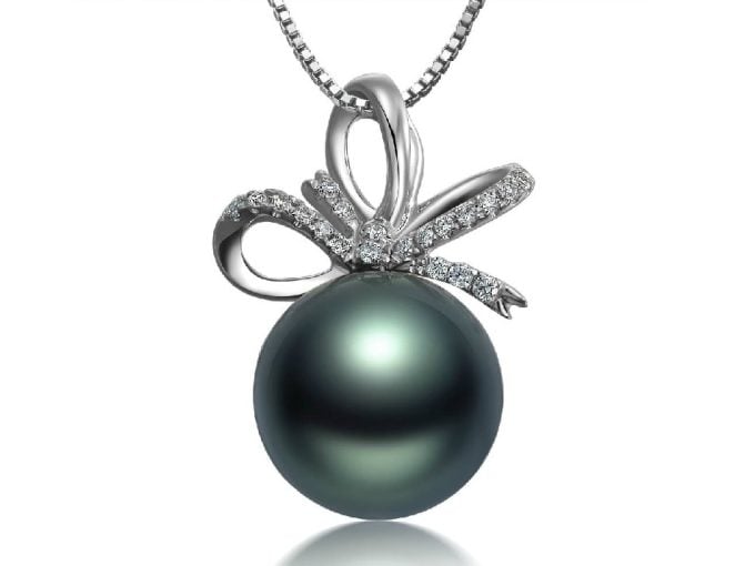 Marcellin Tahitian Pearl and Diamond Pendant