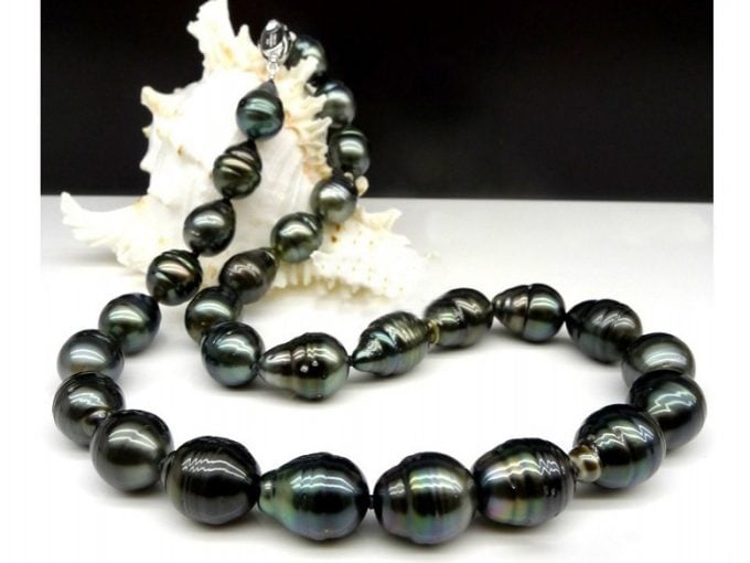 11-13 mm Baroque Black Tahiti Pearl Necklaces