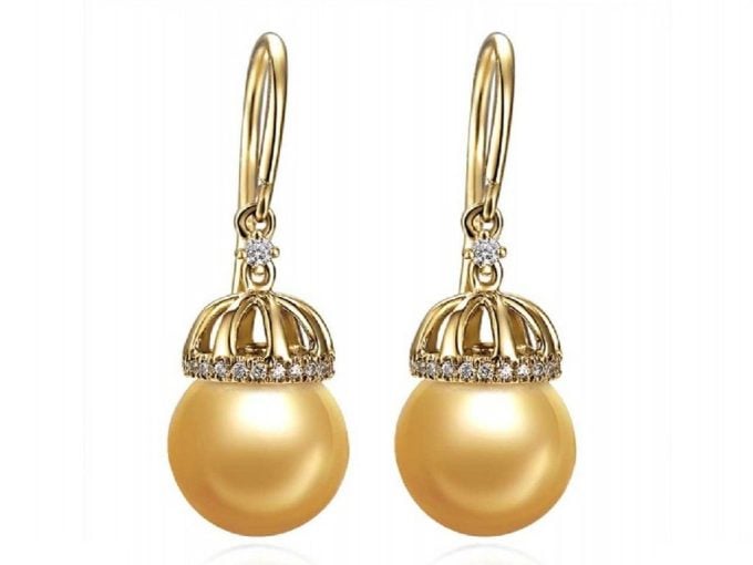 Tabath South Sea Pearl and Diamond Earrings