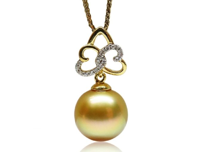 Marjorie South Sea Pearl and Diamond Pendant