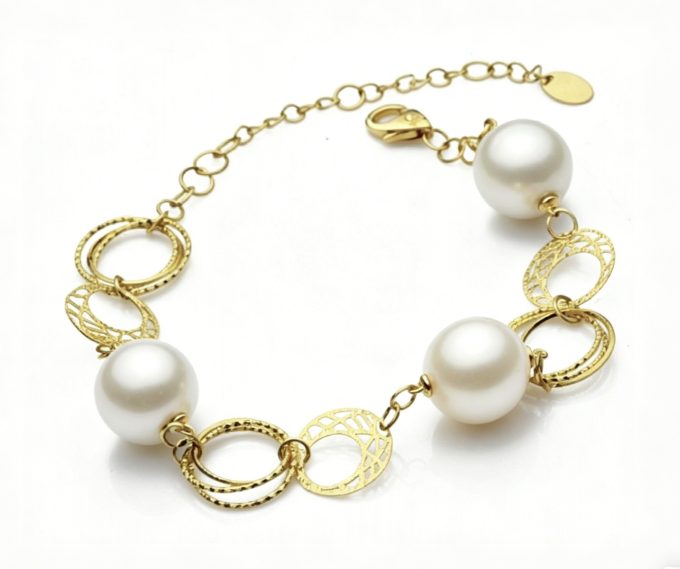 South Sea Pearl Marceline Tincup Bracelet 18K Gold