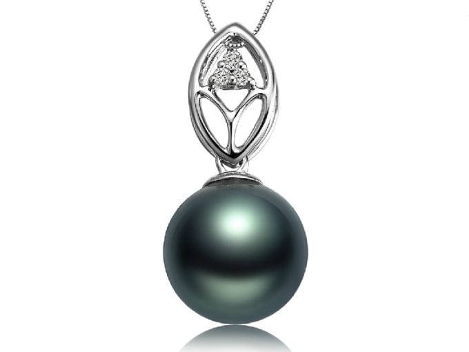 Goddard Tahitian Pearl and Diamond Pendant