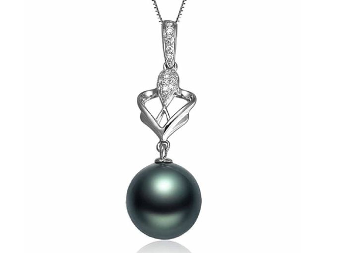 Sheila Tahitian Pearl and Diamond Pendant