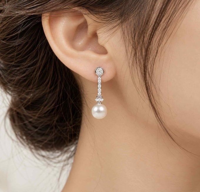 Prosper Akoya Pearl and Diamond Stud Earrings