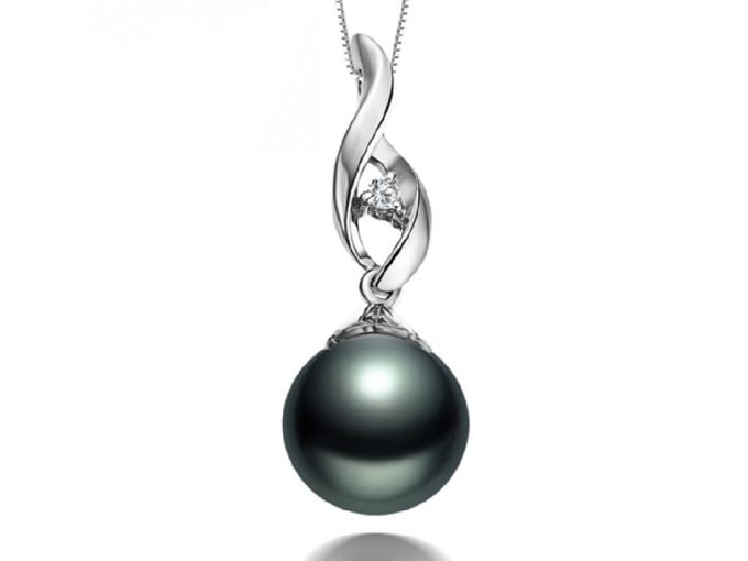 Monroe Tahitian Pearl and Diamond Pendant