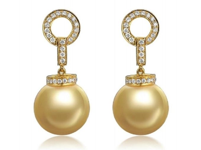 Odette South Sea Pearl and Diamond Earrings