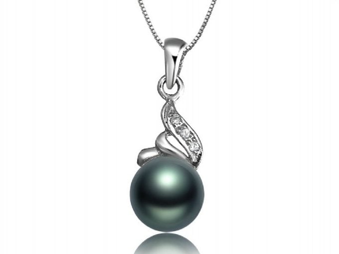 Coincident Tahitian Pearl and Diamond Pendant