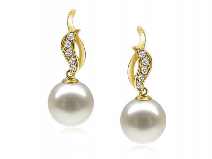 Clementine South Sea Pearl and Diamond Earrings