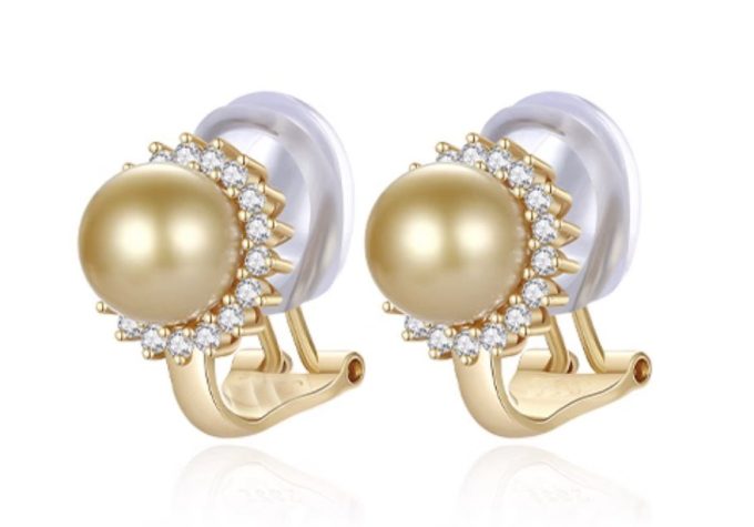 South Sea Pearl and Diamond Clip-On Laylani Earrings