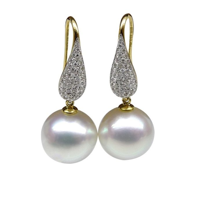 South Sea Pearl and Diamond Salma Earrings