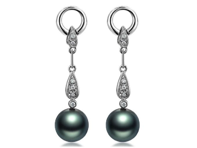 Gregary Tahitian Pearl and Diamond Earrings