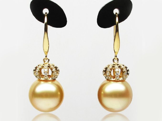 Cyprien South Sea Pearl and Diamond Earrings