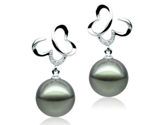 Barnabe Tahitian Pearl and Diamond Earrings