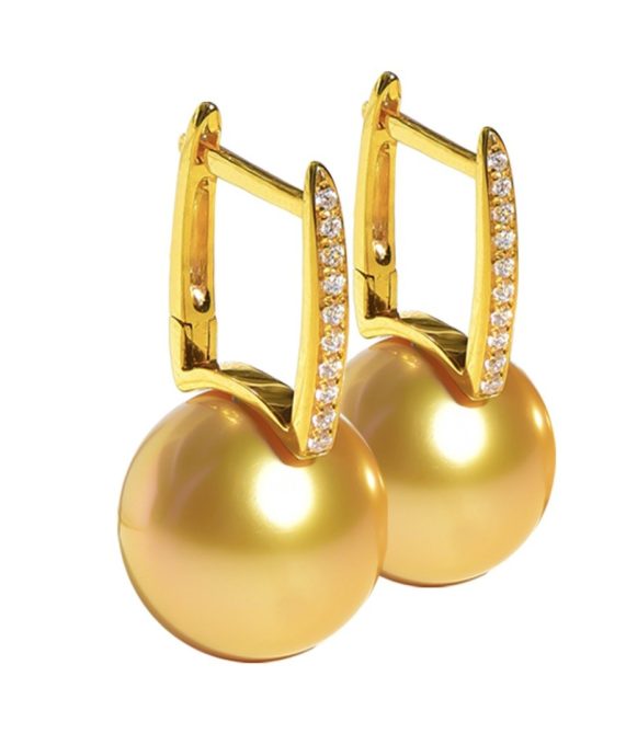 South Sea Pearl and Diamond Victoria Earrings