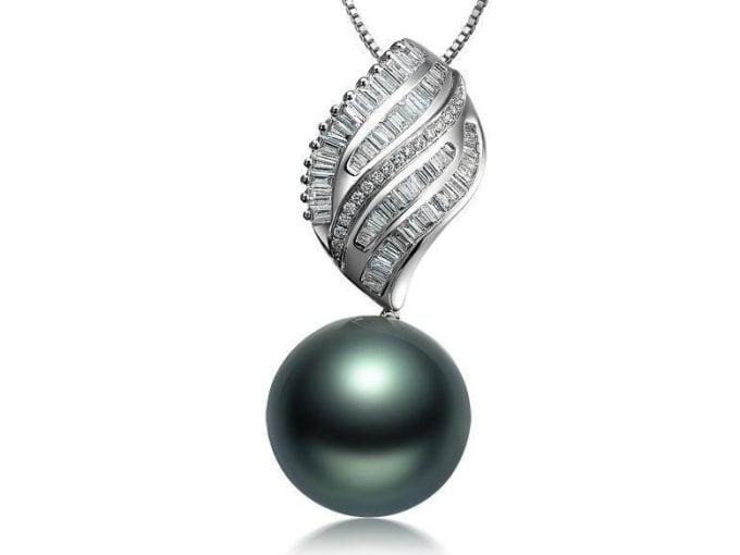 Aries Tahitian Pearl and Diamond Pendant