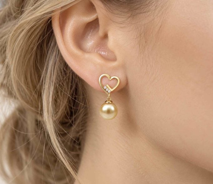 Clovis South Sea Pearl and Diamond Earrings
