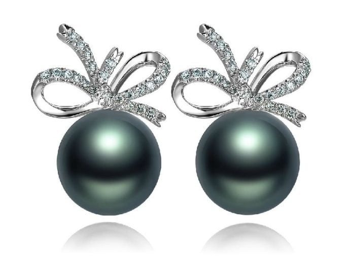 Lennon Tahitian Pearl and Diamond Earrings