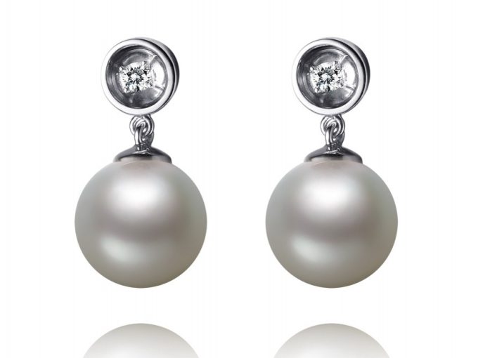 South Sea Pearl and Diamond Rosalina Earrings