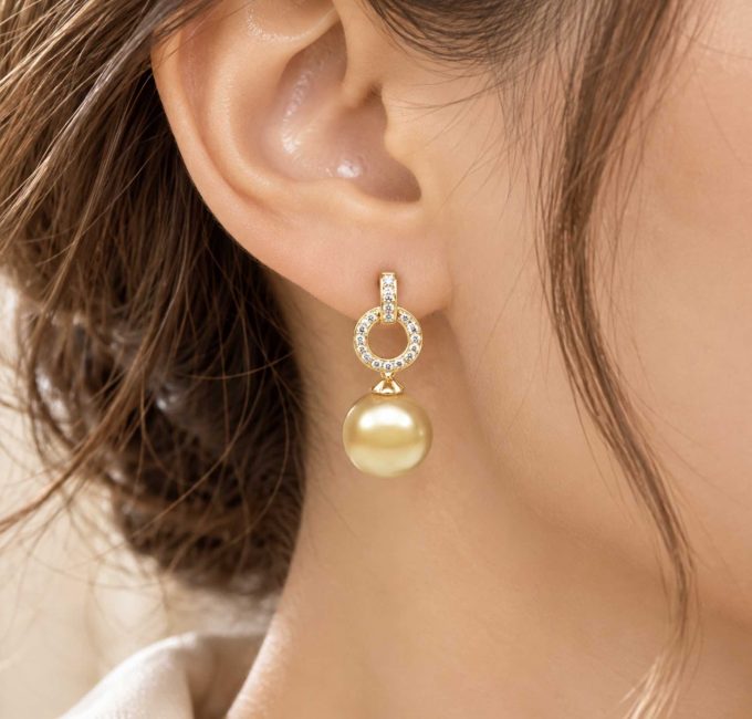 Genevieve South Sea Pearl and Diamond Earrings