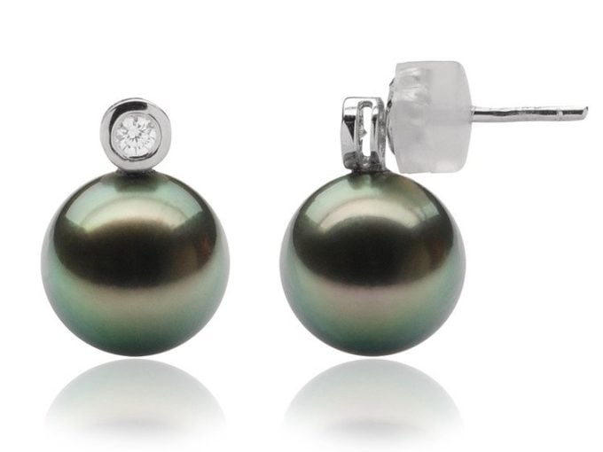 Zephyrin Tahitian Pearl and Diamond Earrings