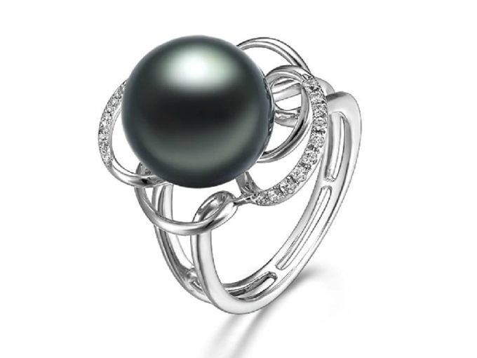 Hamiltion Tahitian Pearl and Diamond Rings