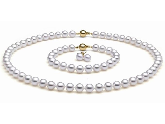 Full Set of 6.5-7 mm White Akoya Pearls AA+/AAA