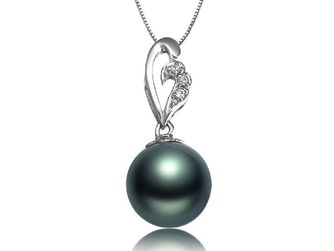 Marylene Tahitian Pearl and Diamond Pendant