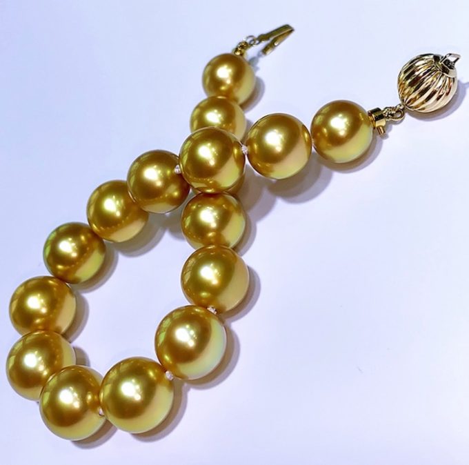 10-12 mm Golden South Sea Pearl Nellie Bracelet