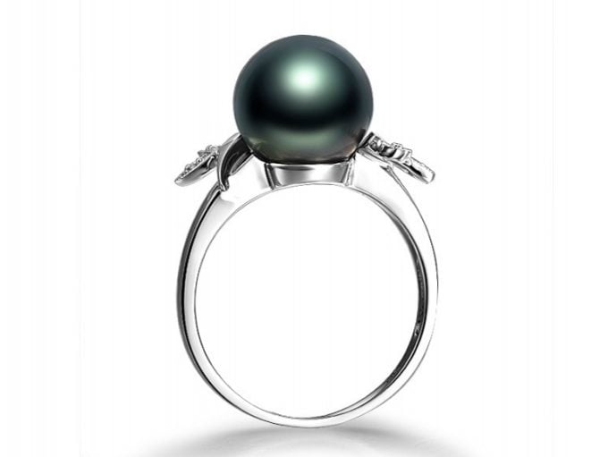 Prisca Tahitian Pearl and Diamond Ring