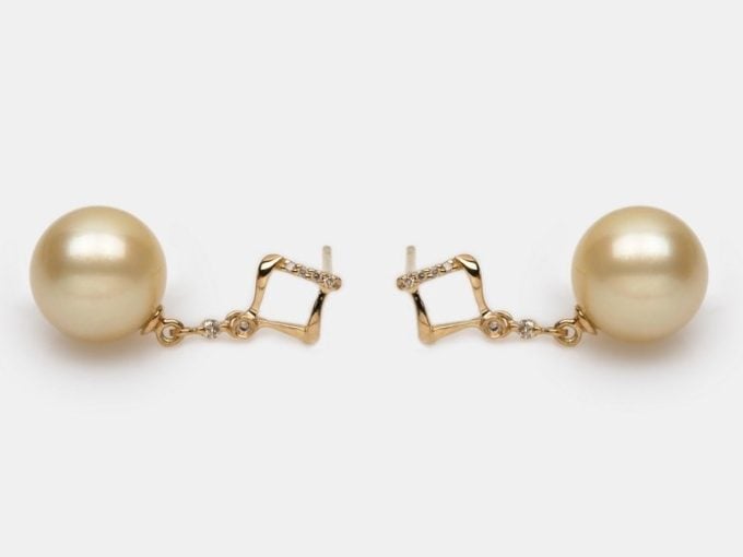 Berengere South Sea Pearl and Diamond Earrings