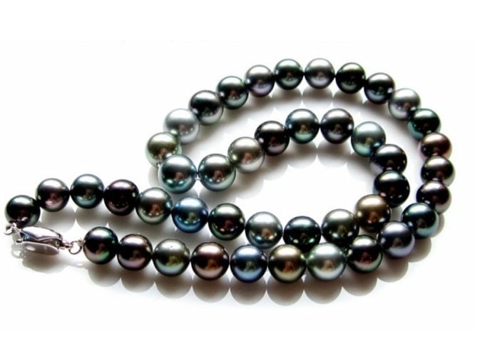 9-11 mm Multicolor Tahitian Pearl Necklace AAA