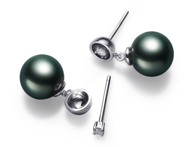 Pablo Tahitian Pearl and Diamond Earrings