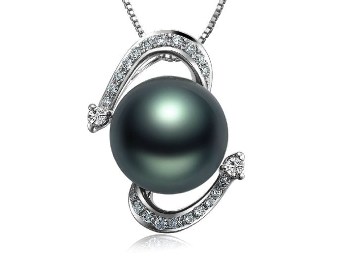 Greg Tahitian Pearl and Diamond Pendant