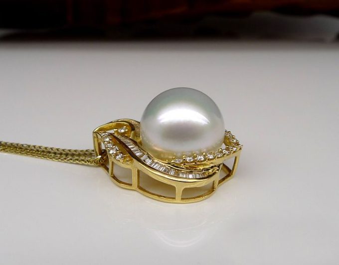 Irene South Sea Pearl and Diamond Pendant