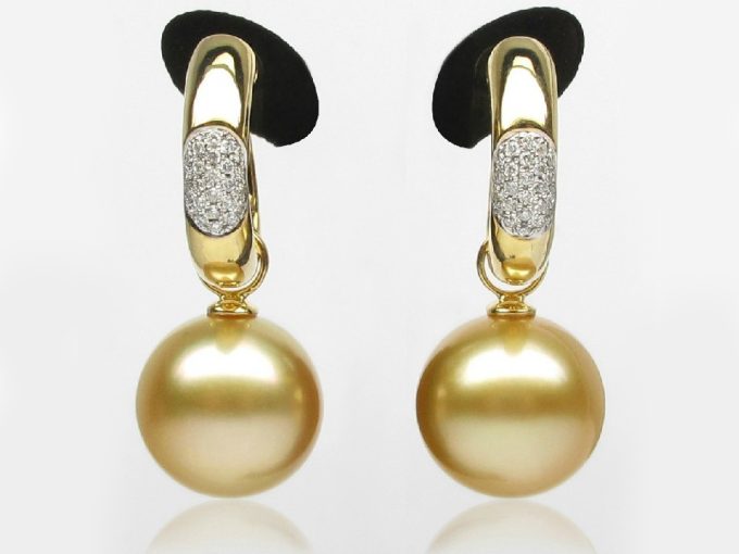 Susanna South Sea Pearl and Diamond Earrings