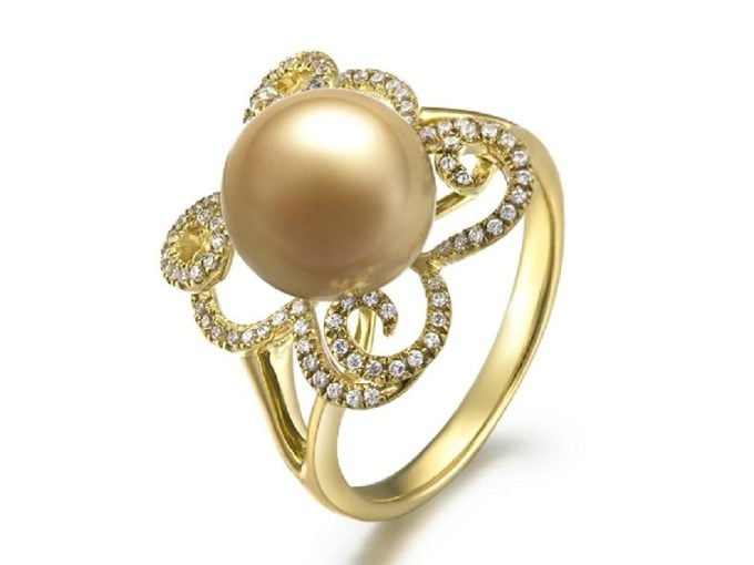 Yolaine South Sea Pearl and Diamond Ring