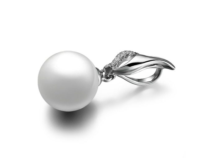 Abraham Akoya Pearl and Diamond Pendant
